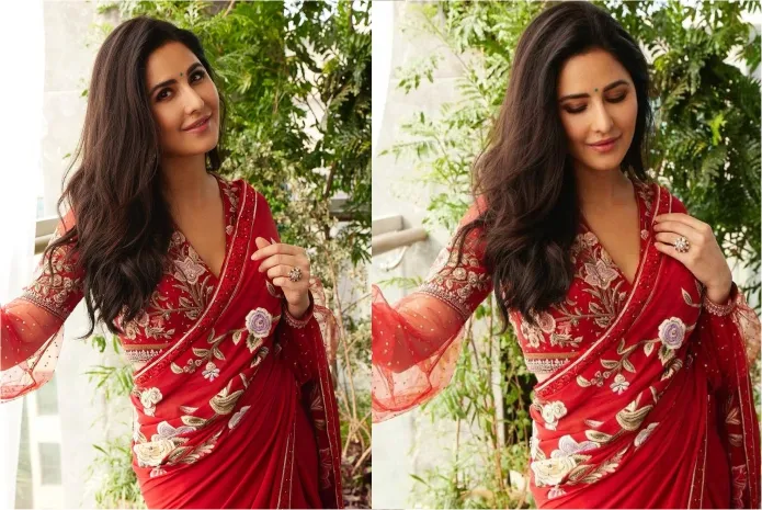 Katrina Kaif in Red Saree look