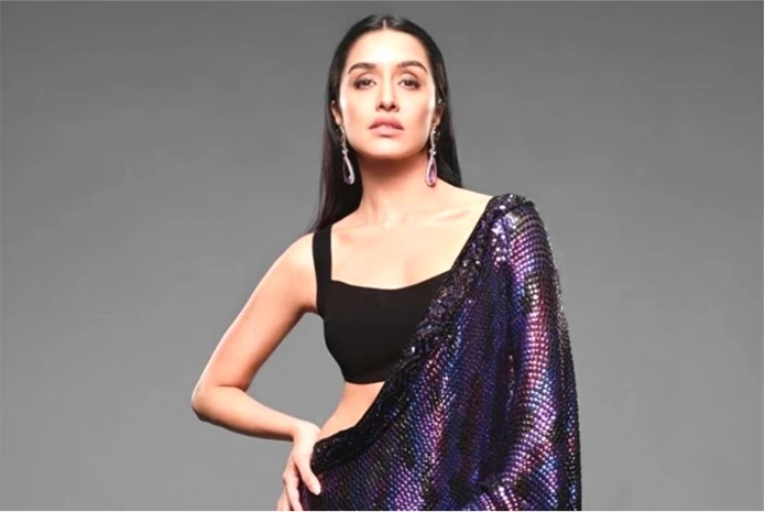 Shraddha Kapoor a bollywood actress in sequin saree