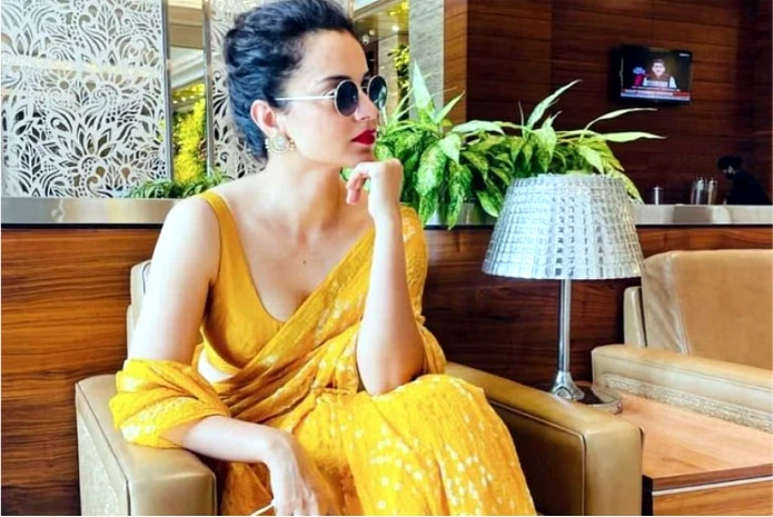 Kangana Ranaut in Bandhani Saree look