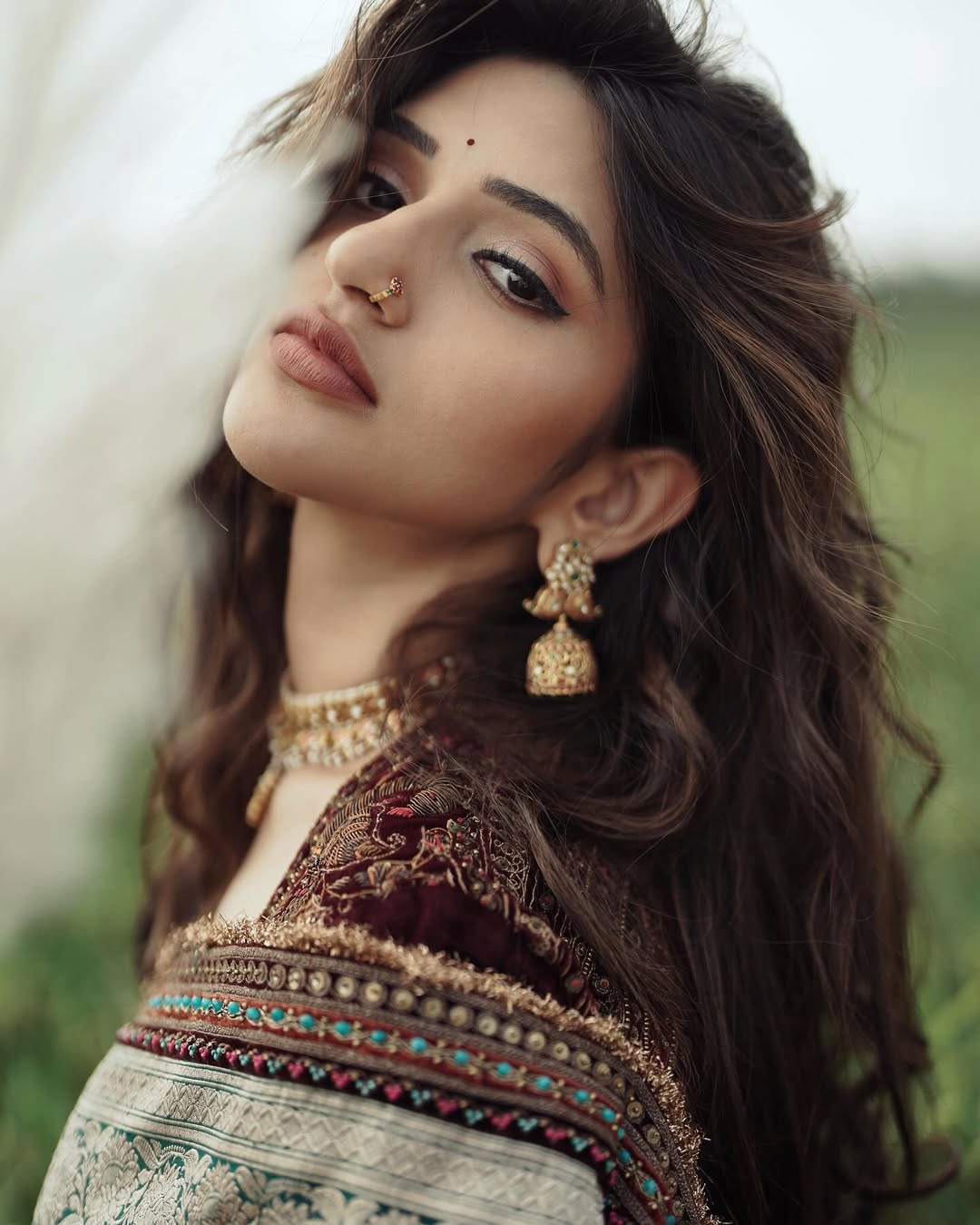 sreeleela in traditional green saree