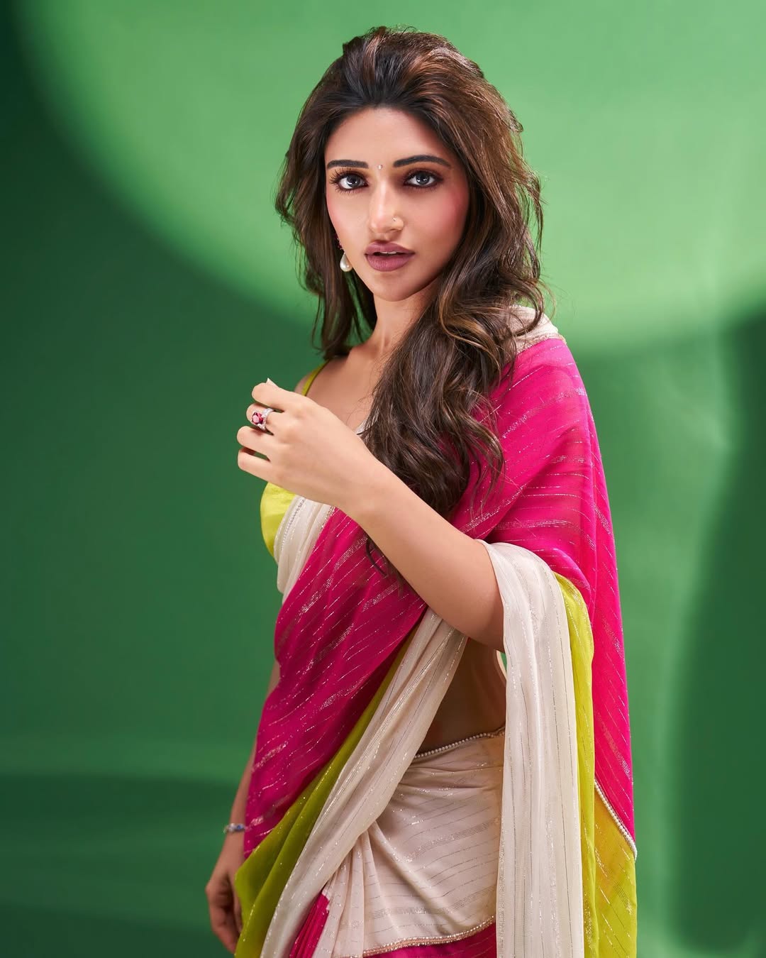 sreeleela pics in pink traditional saree