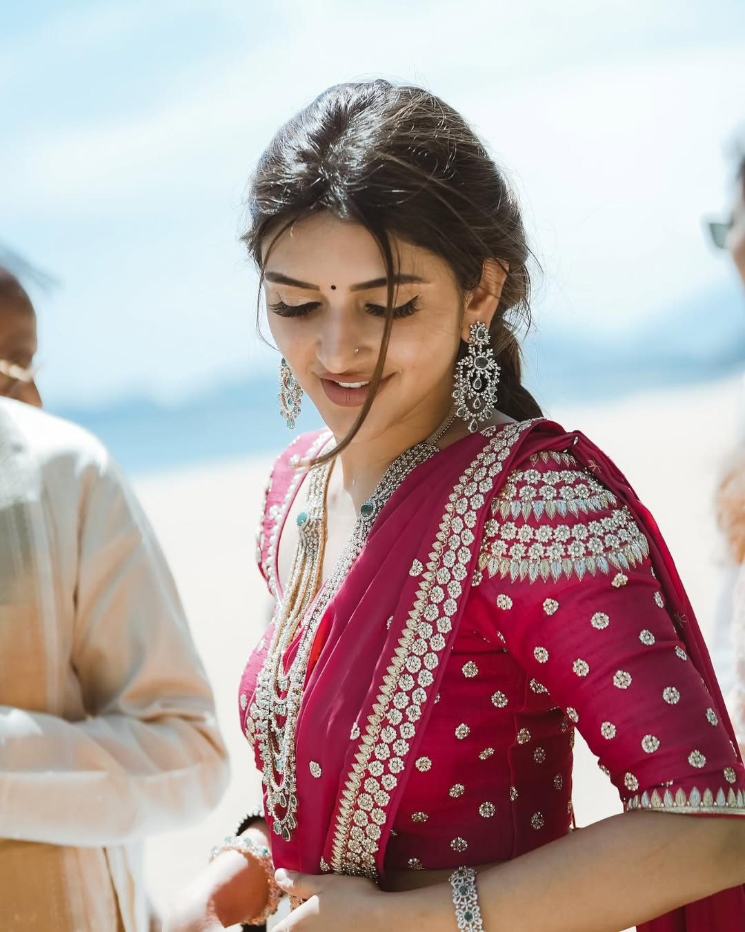 sreeleela hd wallpaper in south indian look