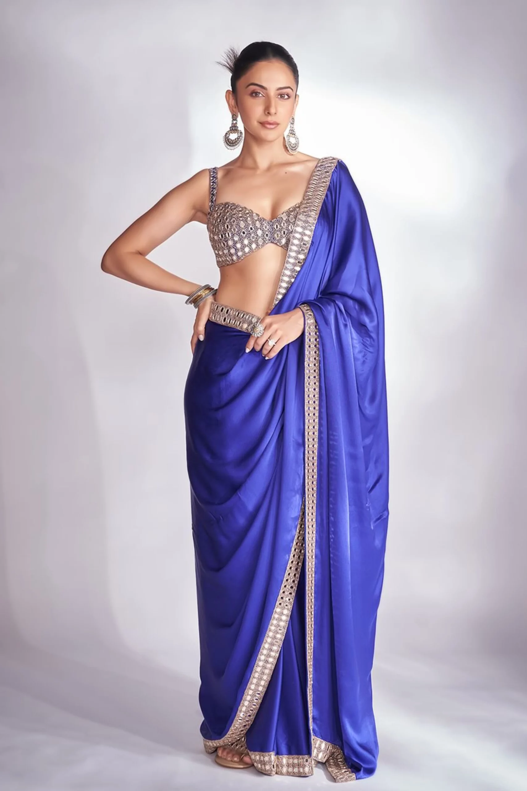 Rakul Preet Singh in half saree blue saree 