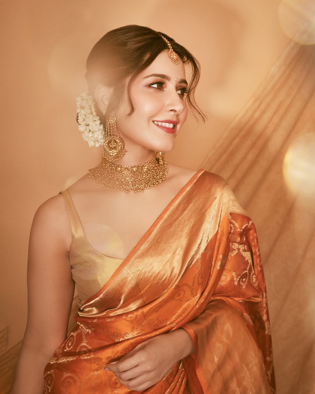 Rashi Khanna in silk saree wedding look